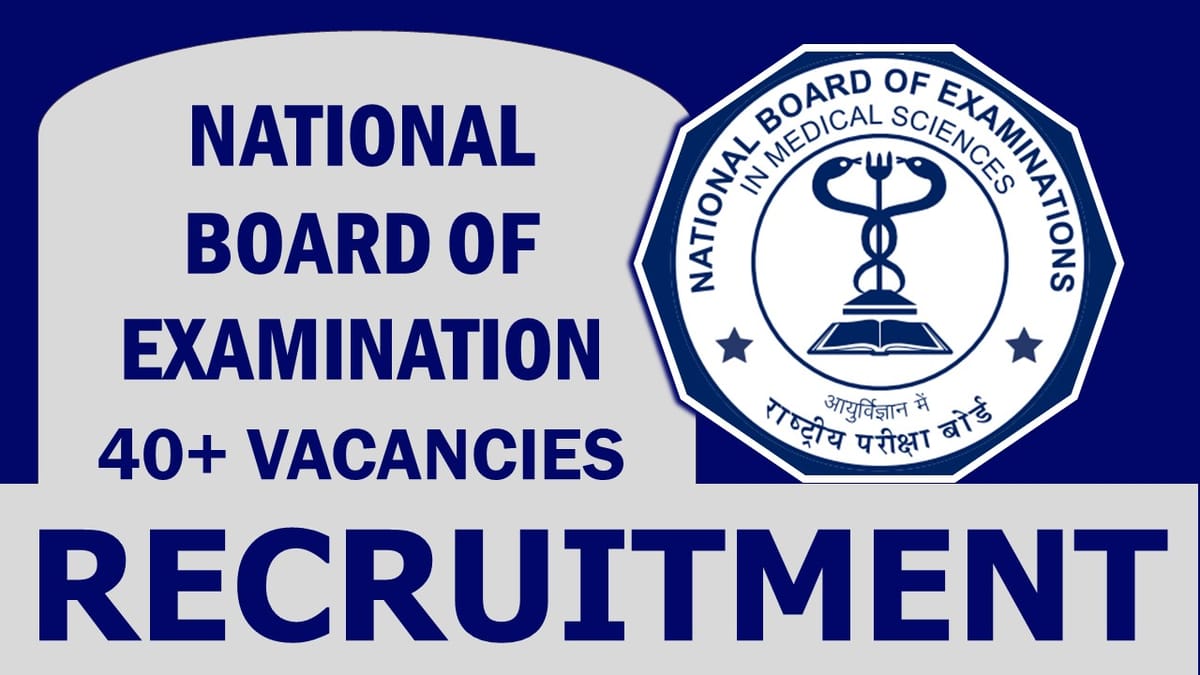 NBEMS Recruitment 2023: Notification Out for 45+ Vacancies, Check Posts, Age, Qualification, Salary and Process to Apply