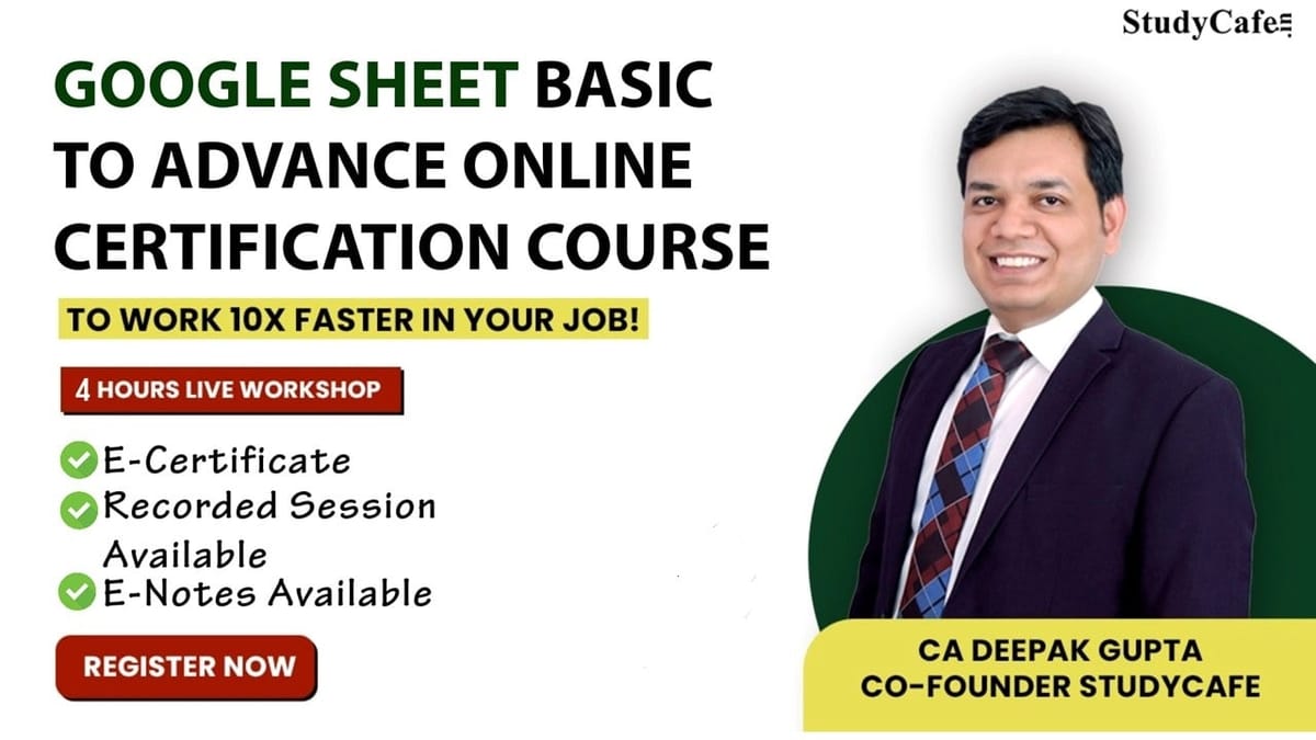 Join Google Sheet Basic to Advance Online Certification Course Online