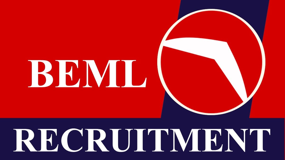 BEML Recruitment 2023: Monthly Salary Upto 340000, Check Post, Age, Qualification, Selection Process and How to Apply
