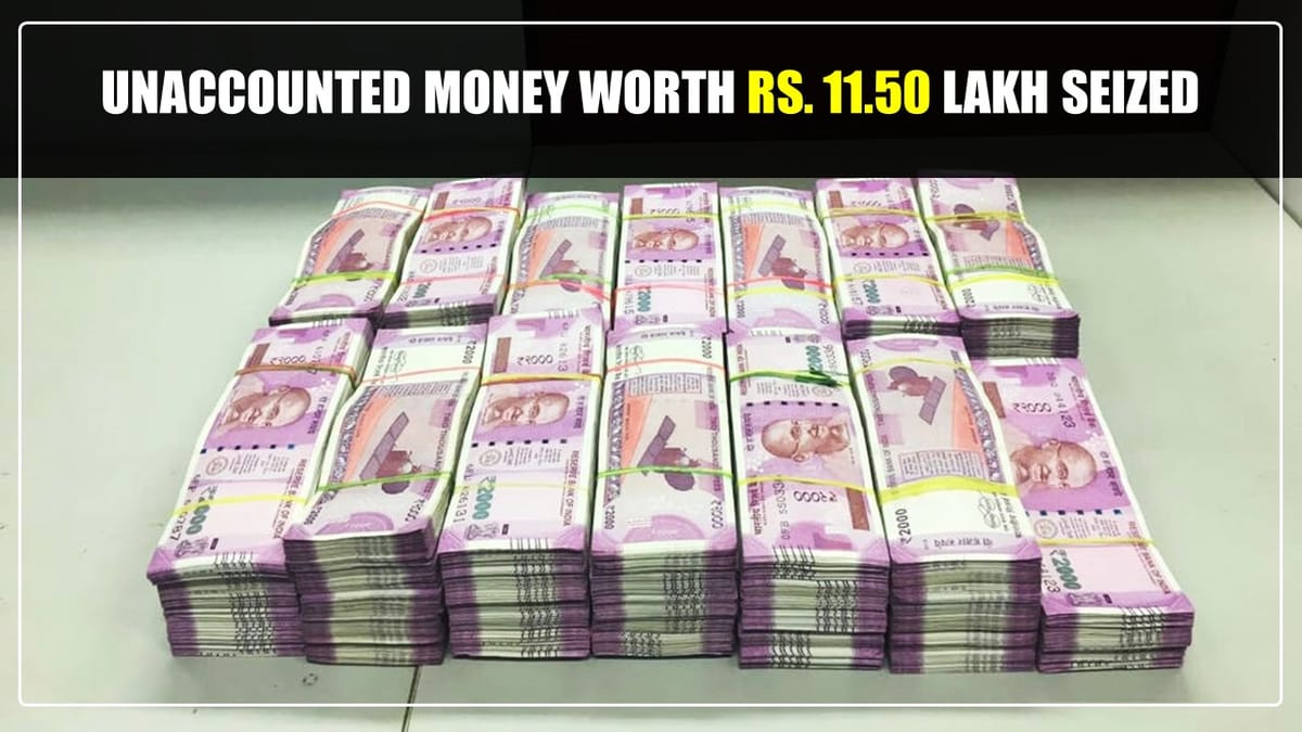 Unaccounted Money worth Rs. 11.50 lakh seized from residence of Joint Registrar