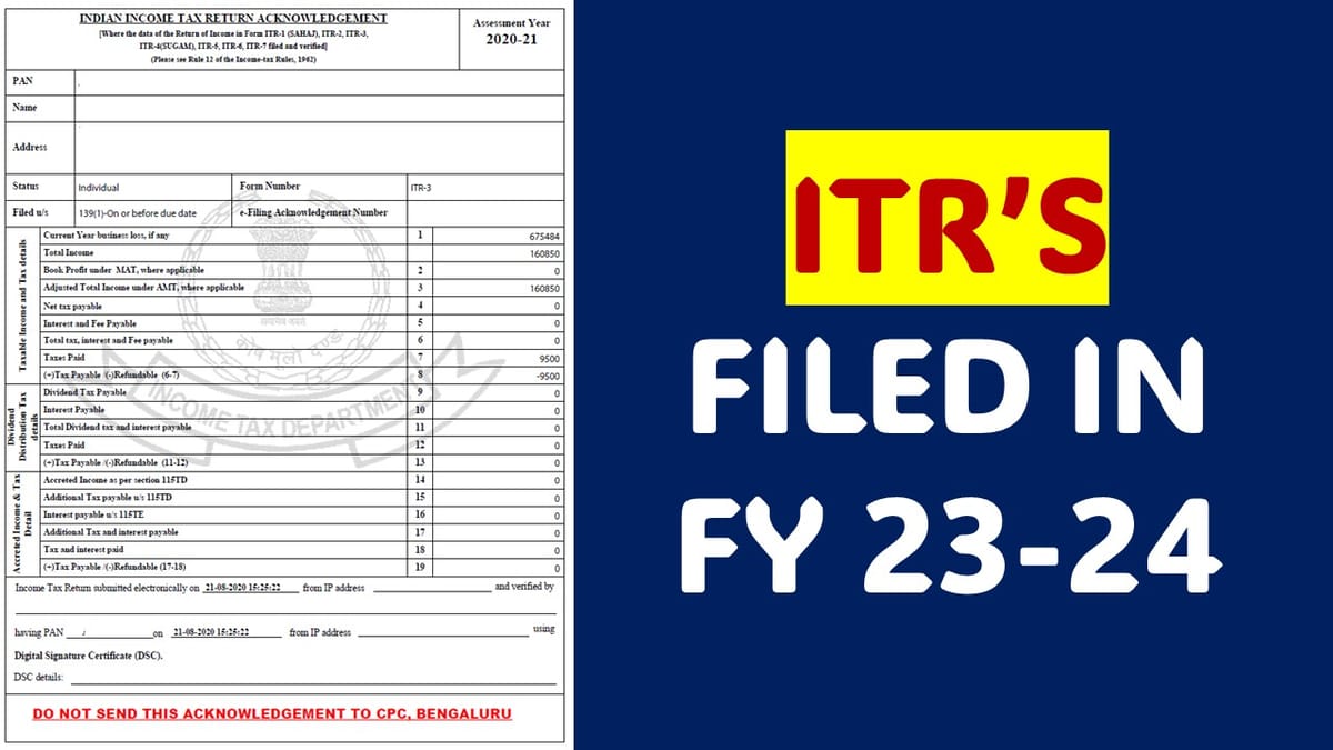 7.85 crore ITRs filed in FY 23-24 upto 31st October, 2023
