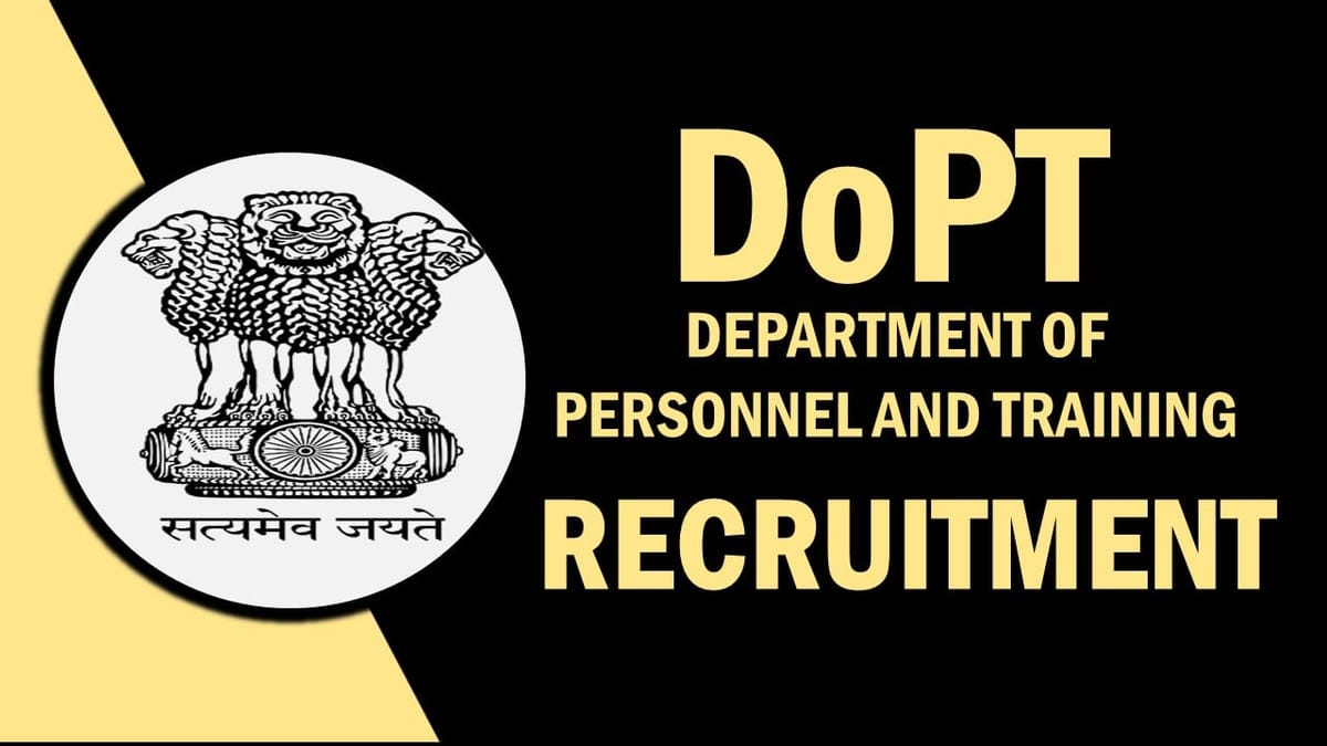 DOPT Recruitment 2023 for Programme Coordinator Posts