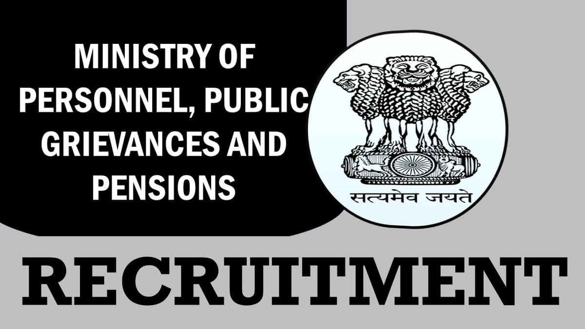 Ministry of Personnel, Public Grievances and Pensions Recruitment 2024: Check Post, Qualification and Applying Procedure