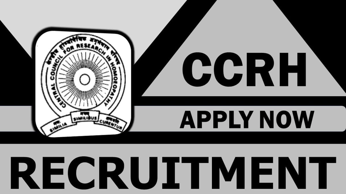 CCRH Recruitment 2024: Check Post, Qualification, Age and Applying Procedure