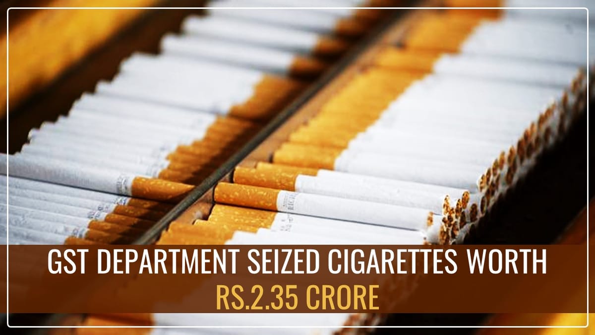 GST department seized Cigarettes worth Rs.2.35 crore in Anantapur