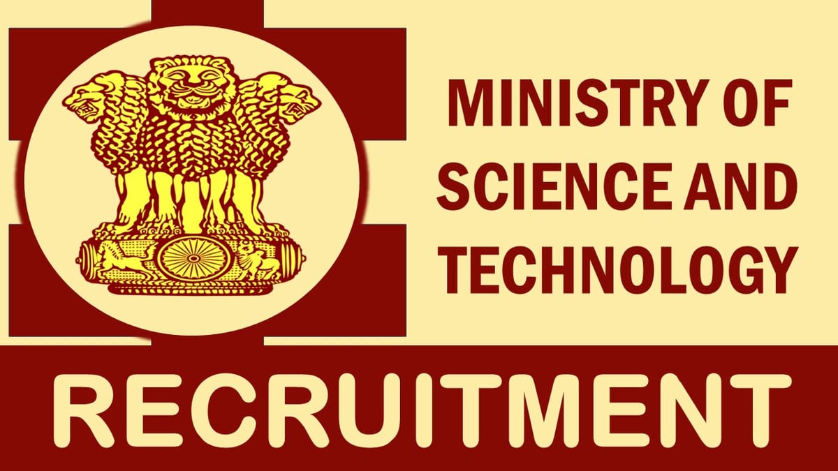 Ministry of Science and Technology Recruitment 2024 for Scientist g