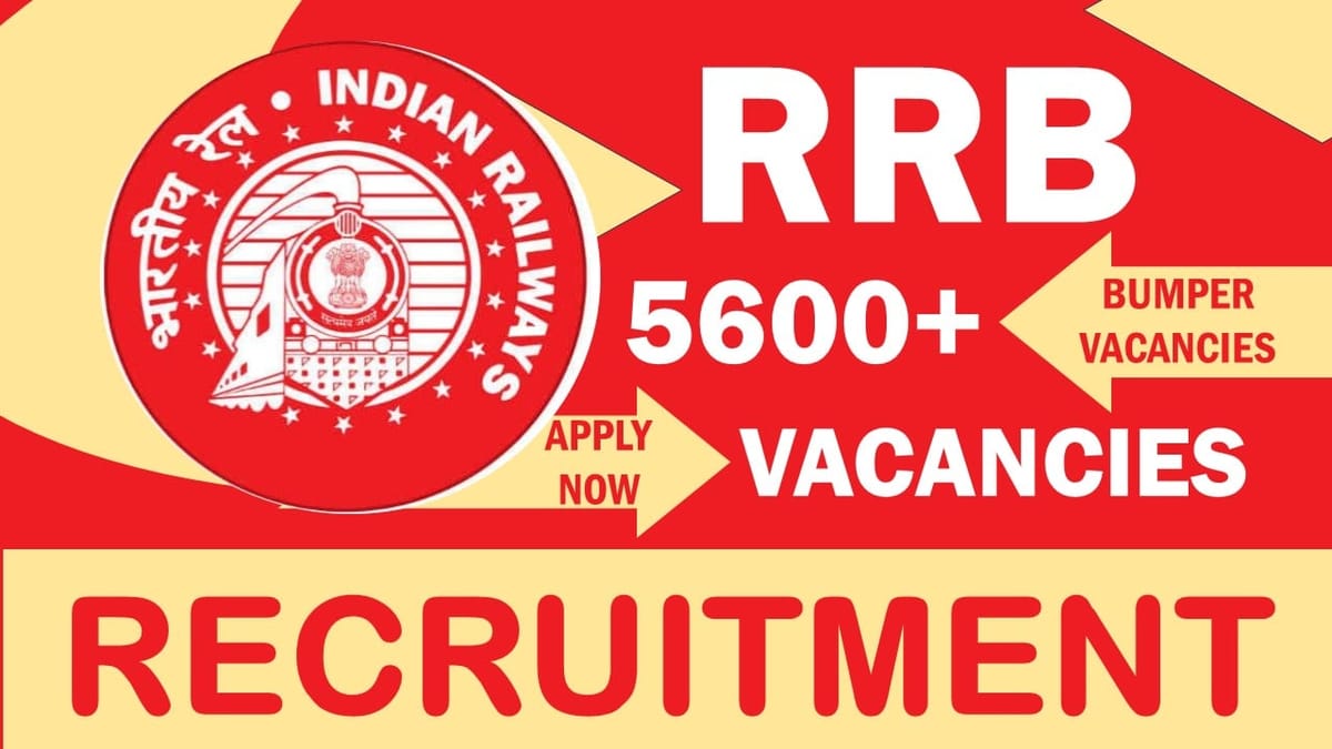 RRB Recruitment 2024: New Notification Out for 5600+ Vacancies, Check Post, Age, Qualification, Salary and Application Procedure