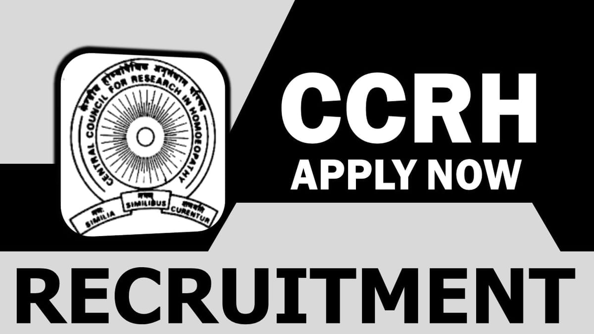 CCRH Recruitment 2024: Check Post, Qualification, Salary and How to Apply
