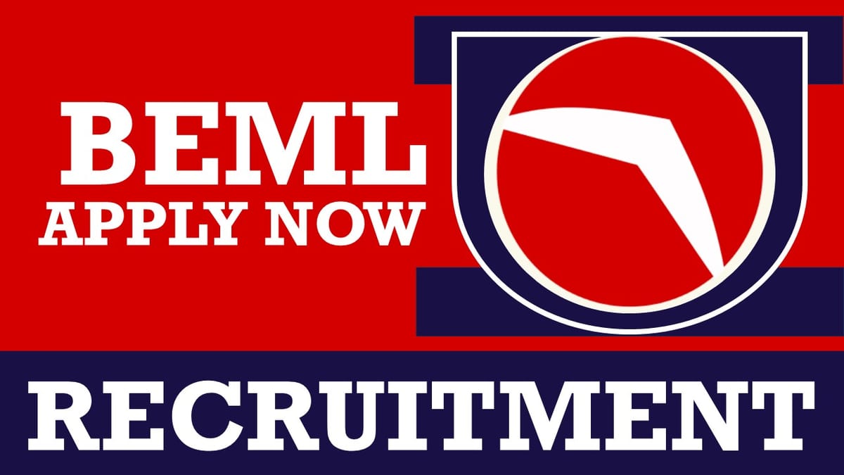 BEML Recruitment 2024: Monthly Salary Up to 340000, Check Post, Age, Qualification and Other Details to Apply