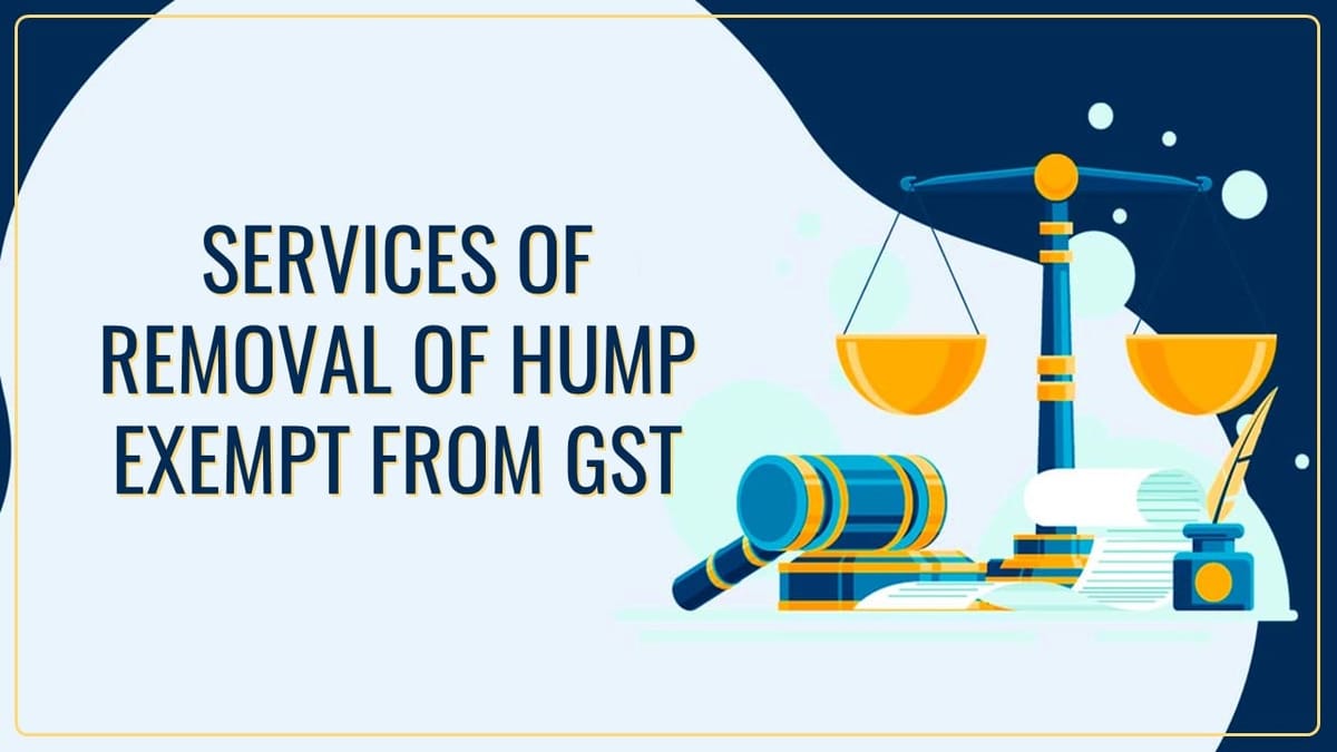 Services of removal of hump given to Delhi Govt Exempt from GST [Read AAR]
