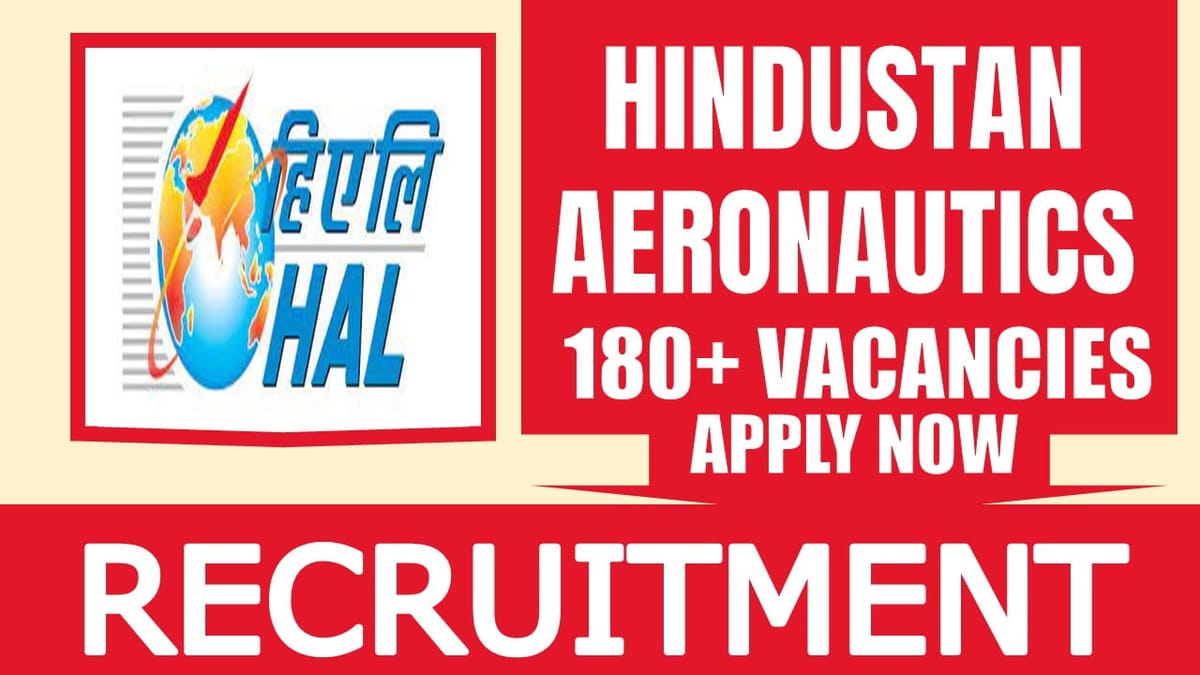 Hindustan Aeronautic Recruitment 2024: Notification Out for 180+ Vacancies, Check Posts, Qualification, Salary and Other Important Details