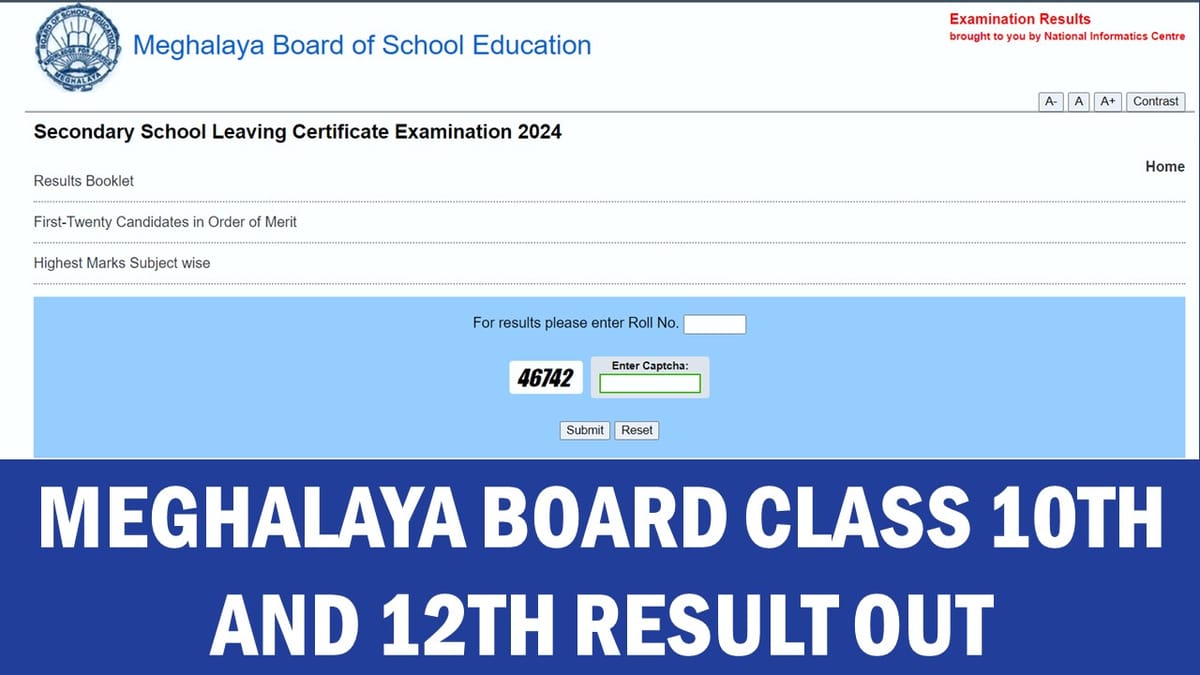 MBOSE 10th and 12th Arts Result 2024 Live Updates: Meghalaya Board SSCL and HSSLC Arts Results Out 