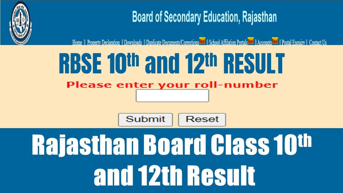 RBSE Class 10th and 12th Results 2024 Live Updates: RBSE Result Expected to be Released on this Date at rajresults.nic.in