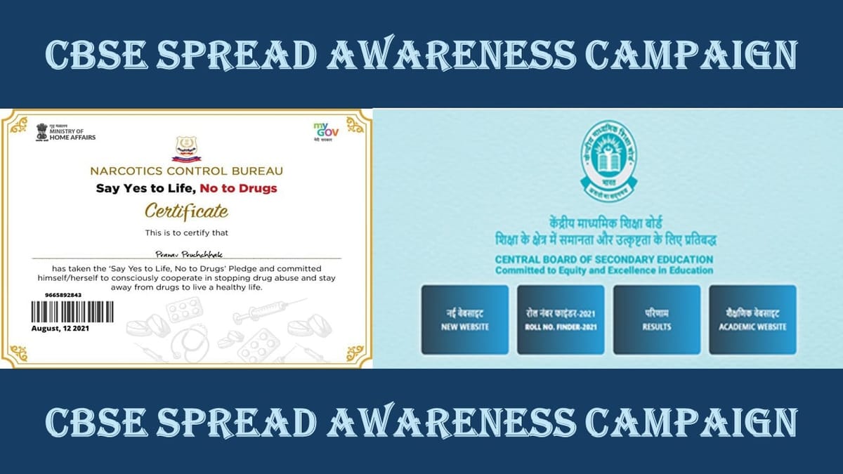 CBSE Spread Awareness Campaign through an E-Pledge titled “Say Yes to Life, No to Drugs”