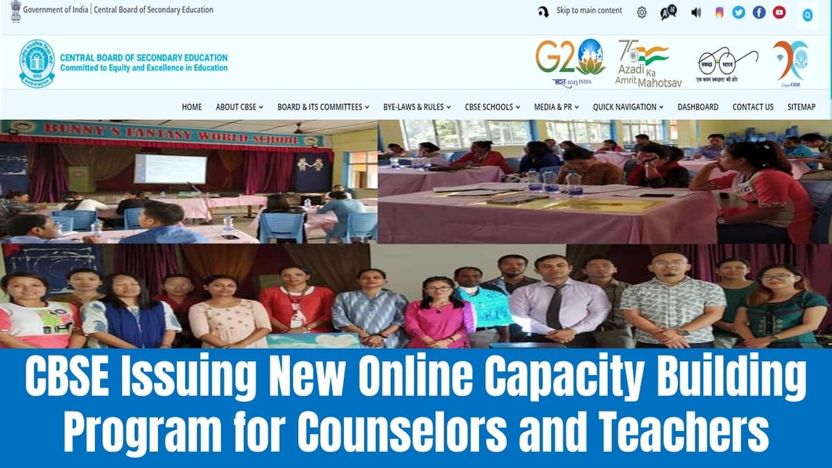 CBSE Issuing New Online Capacity Building Program for Counselors and Teachers