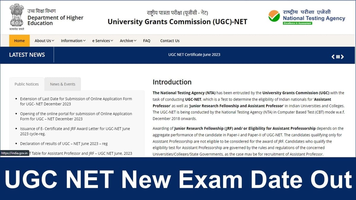 Breaking UGC NET New Exam Date Out; Check New Exam Dates
