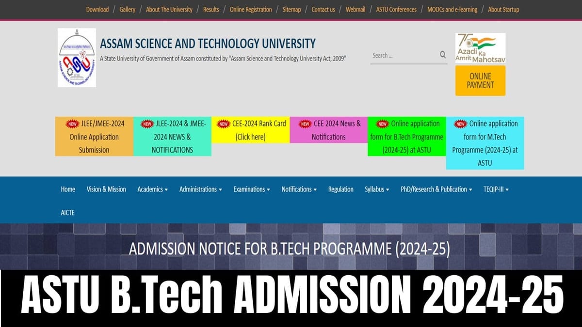 ASTU B.Tech Admission 2024-25: ASTU Admission Started its B.Tech Program for Academic Year 2024-25