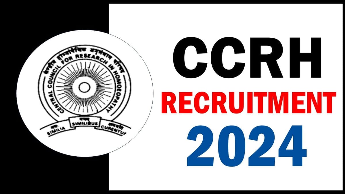 CCRH Recruitment 2024: Check Post, Salary, Qualification and Other Important Information