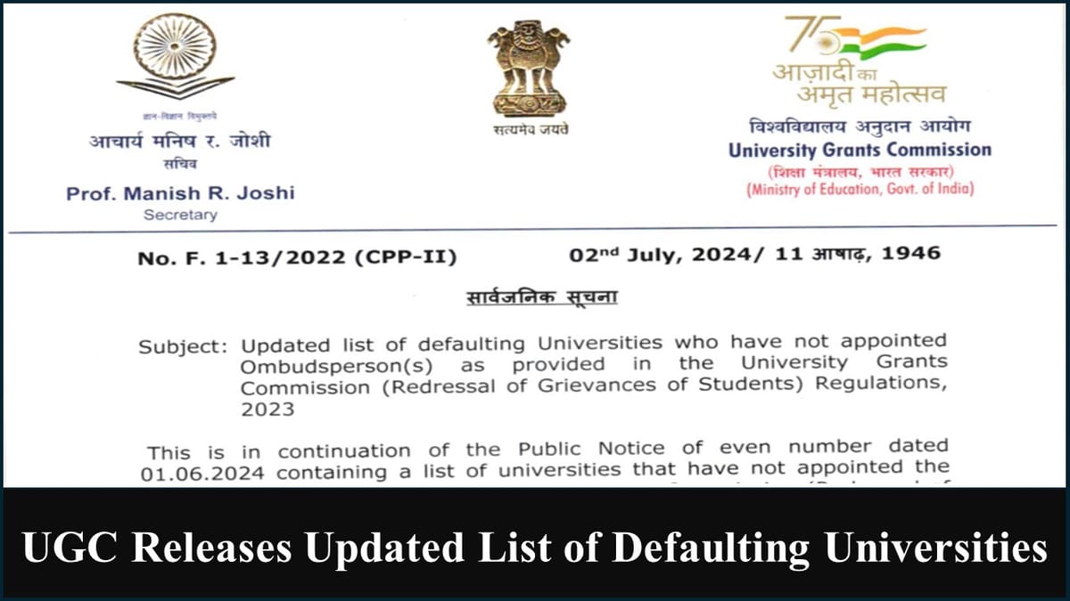 UGC publishes a list of defaulting universities without appointed Ombudsperson