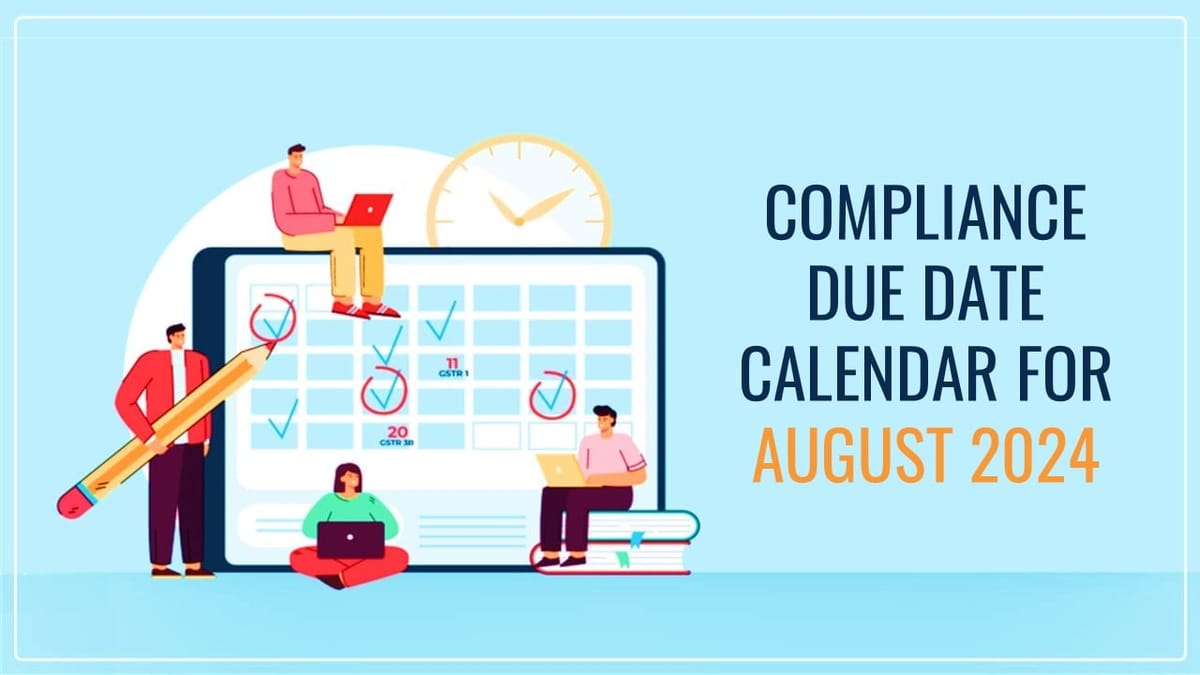 Tax Compliance Due Date Calendar for August 2024