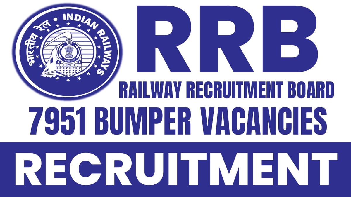 Railway Recruitment Board Recruitment 2024: Notification Out for 7950+ Vacancies Check Post Details and Apply Fast