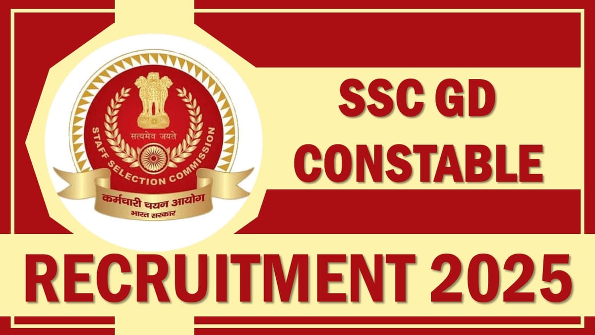 SSC GD Constable Recruitment 2025: New Notification Out For 39481 Bumper Vacancies, Apply Online