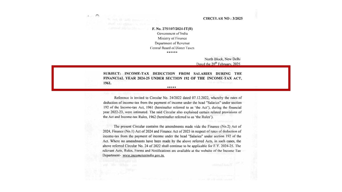 CBDT issues important circular on Income Tax Deductions From Salaries During FY 2024-25 [Read Circular]