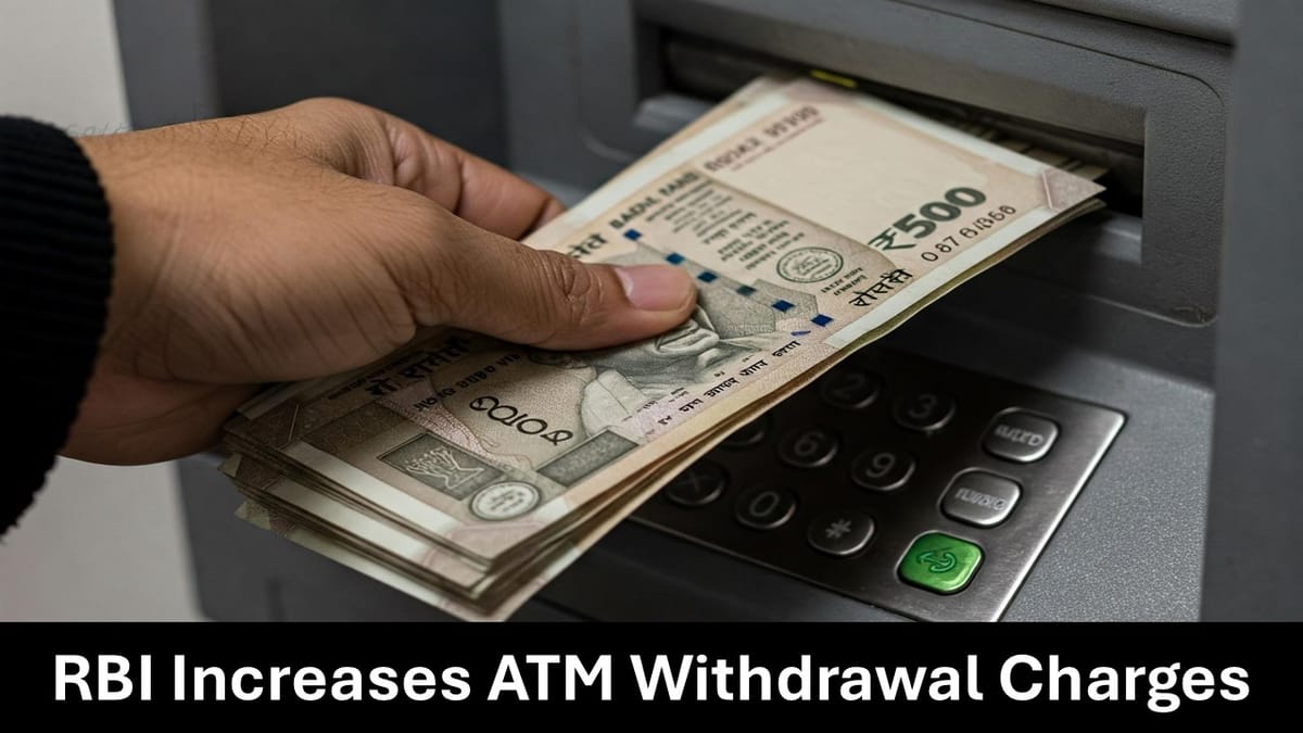 RBI Increases ATM Withdrawal Charges by Rs.2 from May 1