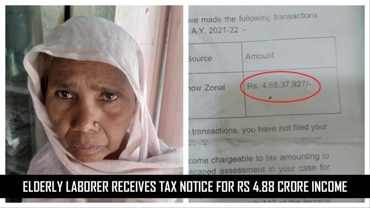 Elderly Laborer Receives Tax Notice for Rs 4.88 Crore Income, Told to File Income Tax Return