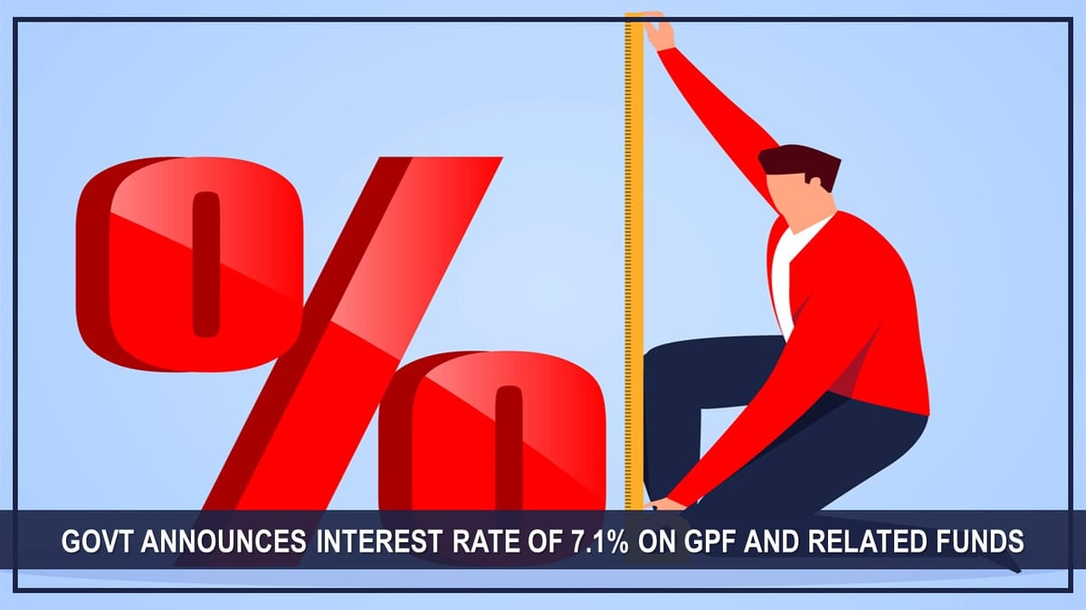 Interest Rate of 7.1% on GPF and Similar Funds, Applicable From April 1 to June 30