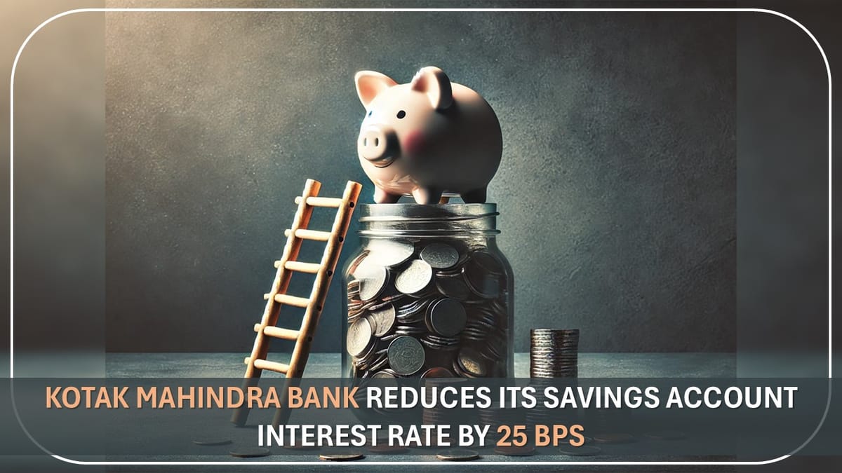 This Bank Reduces Its Savings Account Interest Rate by 25 bps; Check Related Details