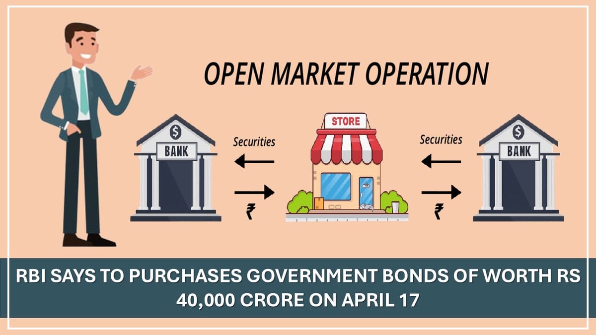 RBI to Purchase Government Bonds of Worth Rs 40,000 crore