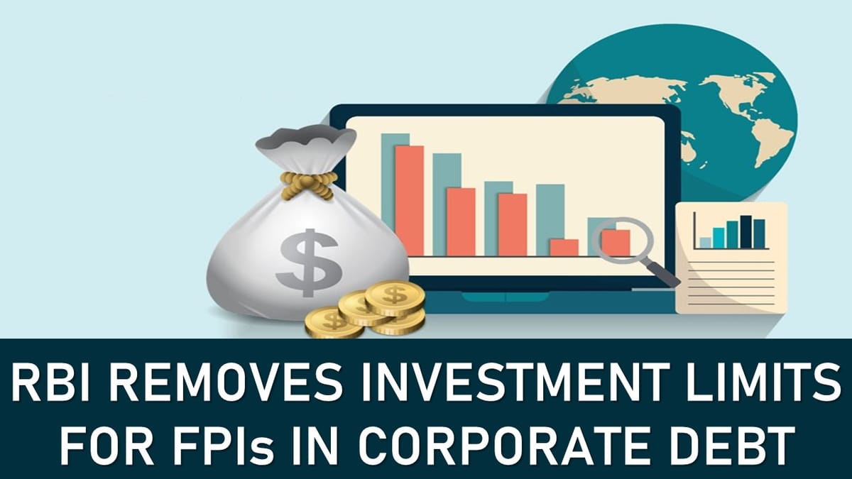 RBI Removes Investment Limits for FPIs in Corporate Debt