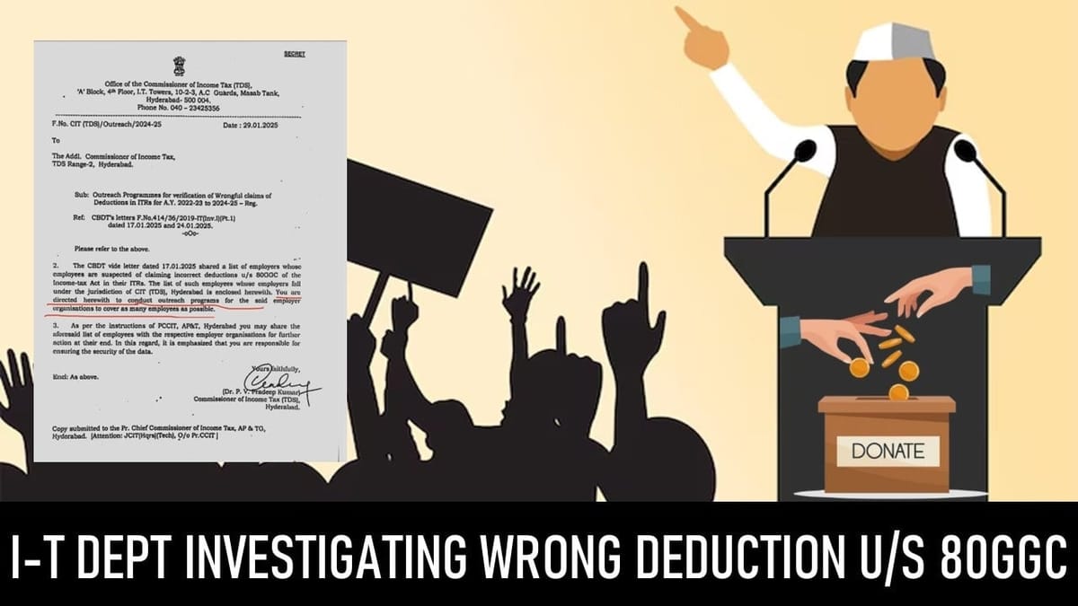 Salary Class in Trouble Over Fake 80GGC Claims: Income Tax Dept Flags Employees, Alerts Employers