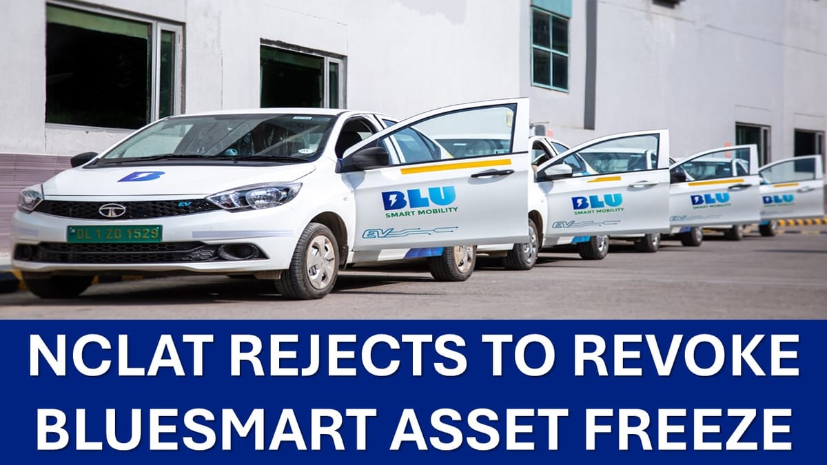 NCLAT Rejects To Revoke BlueSmart Asset Freeze, Company Directed To Lower Tribunal