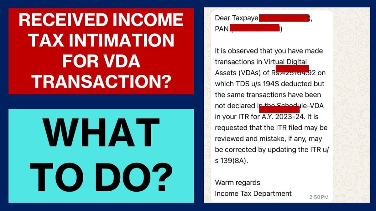 Income Tax Department Sending Bulk Notices for Crypto Transactions