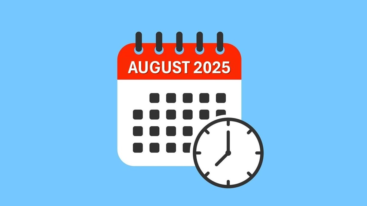 Tax Return Compliance Calendar for August 2025: Key GST, Income Tax, MCA Deadlines You Should Not Miss