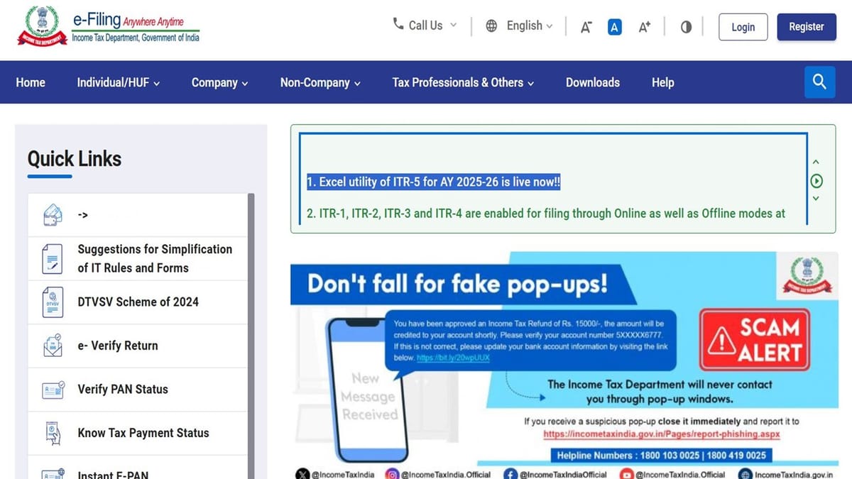 ITR-5 Excel Utility for AY 2025-26 Released: LLPs, Firms and Societies Can Now File Returns