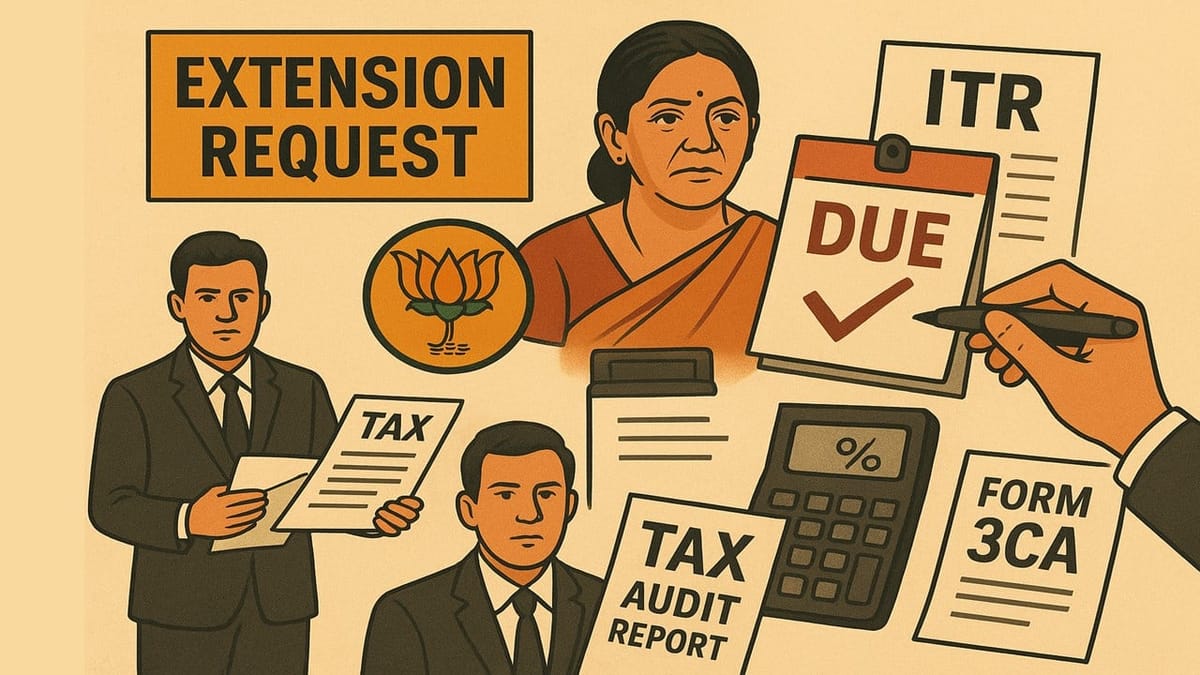BJP CA Cell Requests Extension of Due Dates for Tax Audit Reports and ITR for AY 2025-26