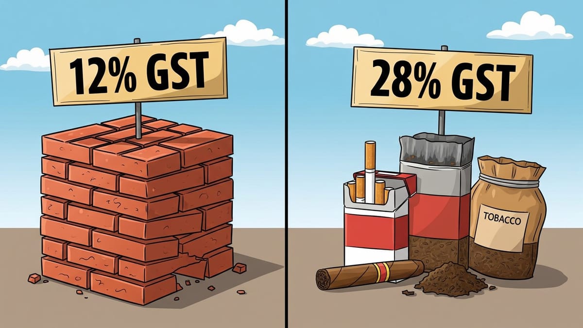 Bricks Likely to Remain in 12% GST Slab and Tobacco in 28% Slab