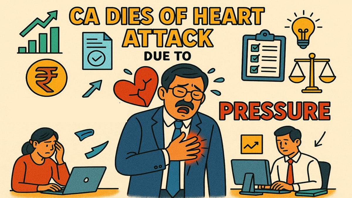 Surat CA Dies of Heart Attack: Compliance Work Pressure, unreasonable deadlines to be blamed?