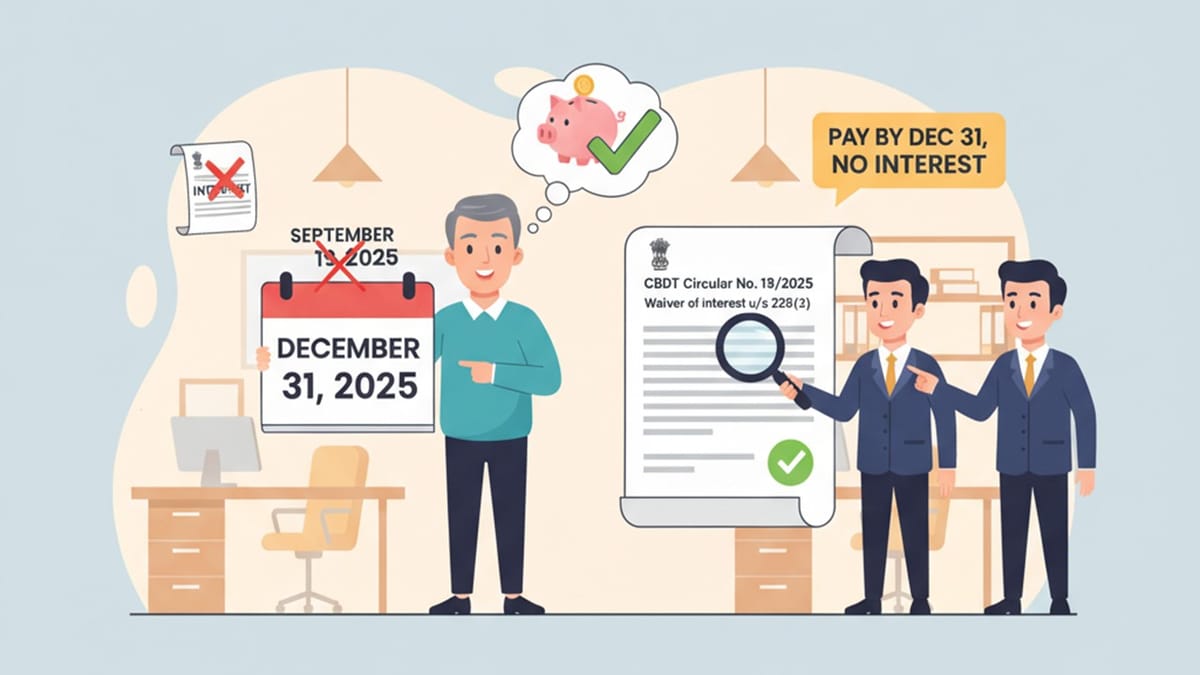 CBDT waives interest on Late payment of Tax Demand due to Income Tax Rebate claim on special Rate Income