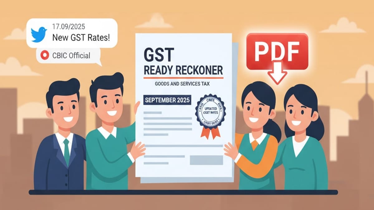 CBIC Releases Updated GST Ready Reckoner with Revised CGST Rates on Goods – Sept 2025