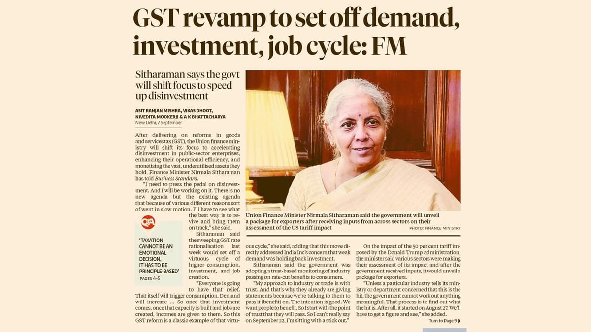 FM Says Taxation Can’t be an Emotional Decision, Hails Simplifying GST for a Robust Economy