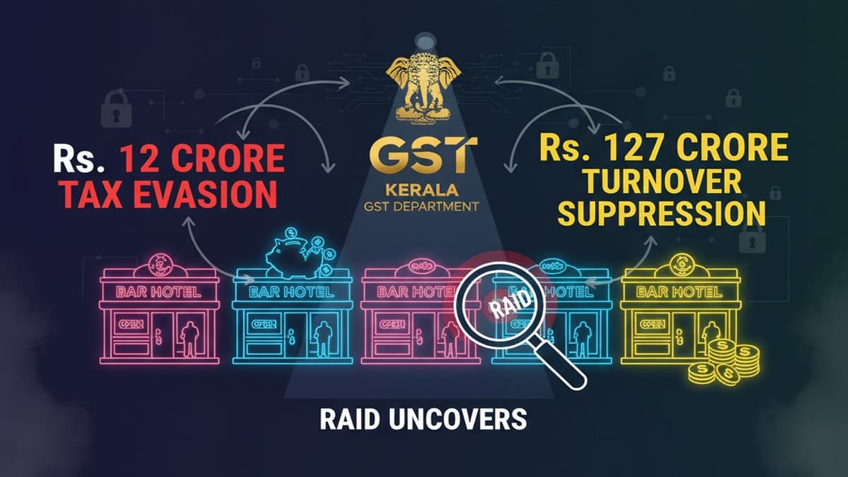 Kerala GST Raids Expose Rs. 12 Crore Tax Evasion in Bar Hotels