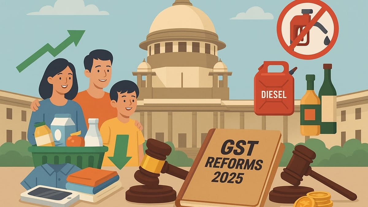 GST 2025: Big Tax Cuts Announced, But No Relief on Petrol, Diesel & Alcohol