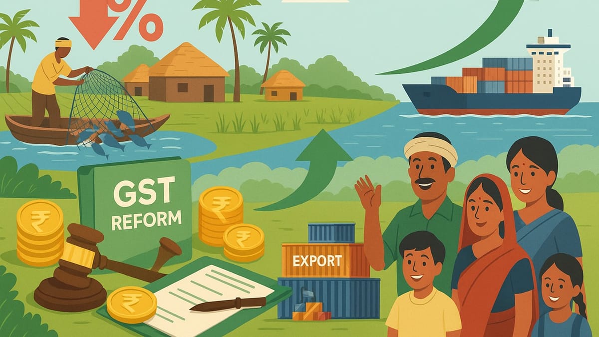 GST Rate Cuts Announced! Big Boost for Fisheries, Exports & Rural Jobs