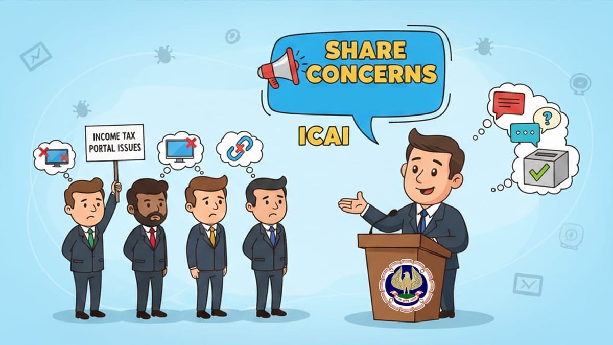 Due date Extension: ICAI Asks Members to Share Concerns on Income Tax Portal Issues