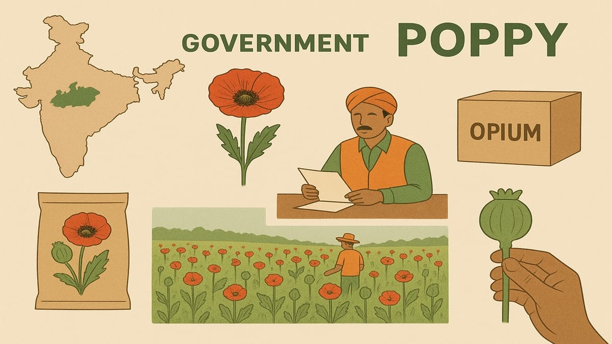 Central Government Notifies Poppy Cultivation Tracts for Opium Crop Year 2025-26