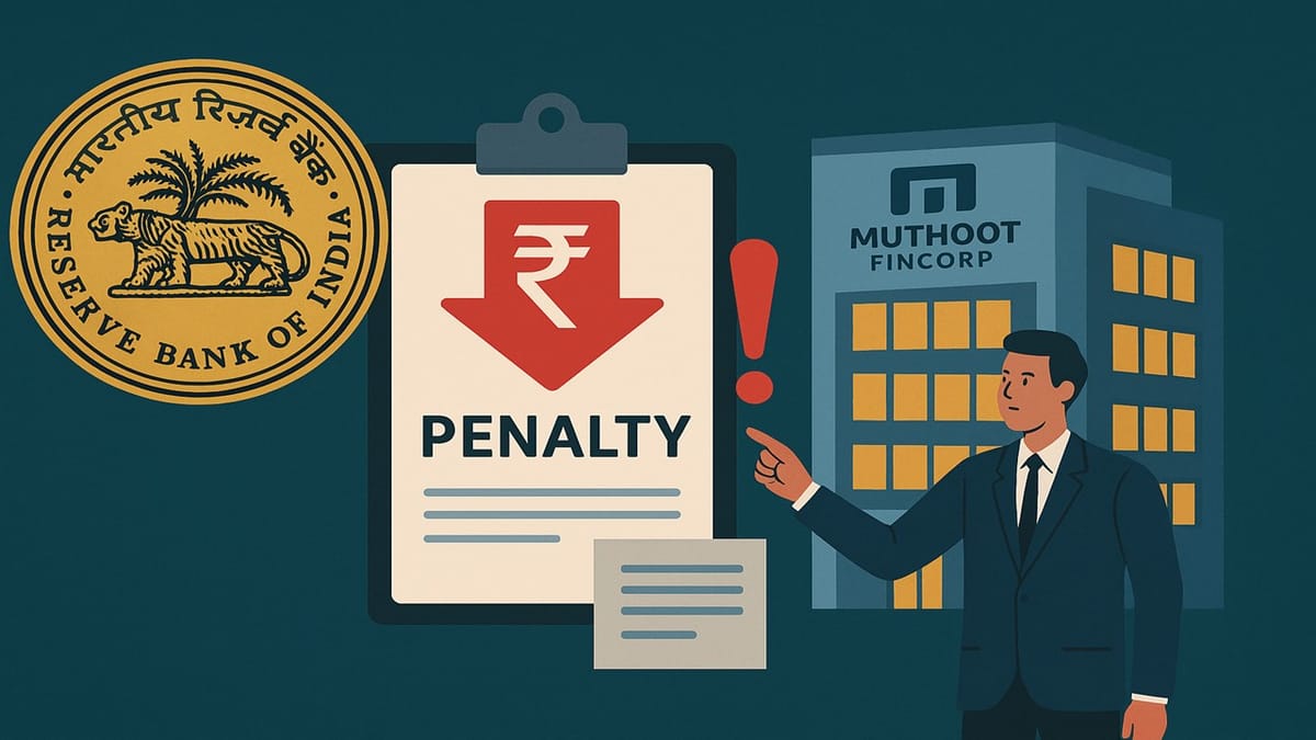 RBI Imposes Monetary Penalty of Rs. 2.70 Lakh on Muthoot FinCorp Limited